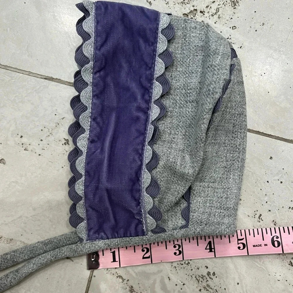 Baby Bonnet with Lavender RicRac - Picture 4 of 10